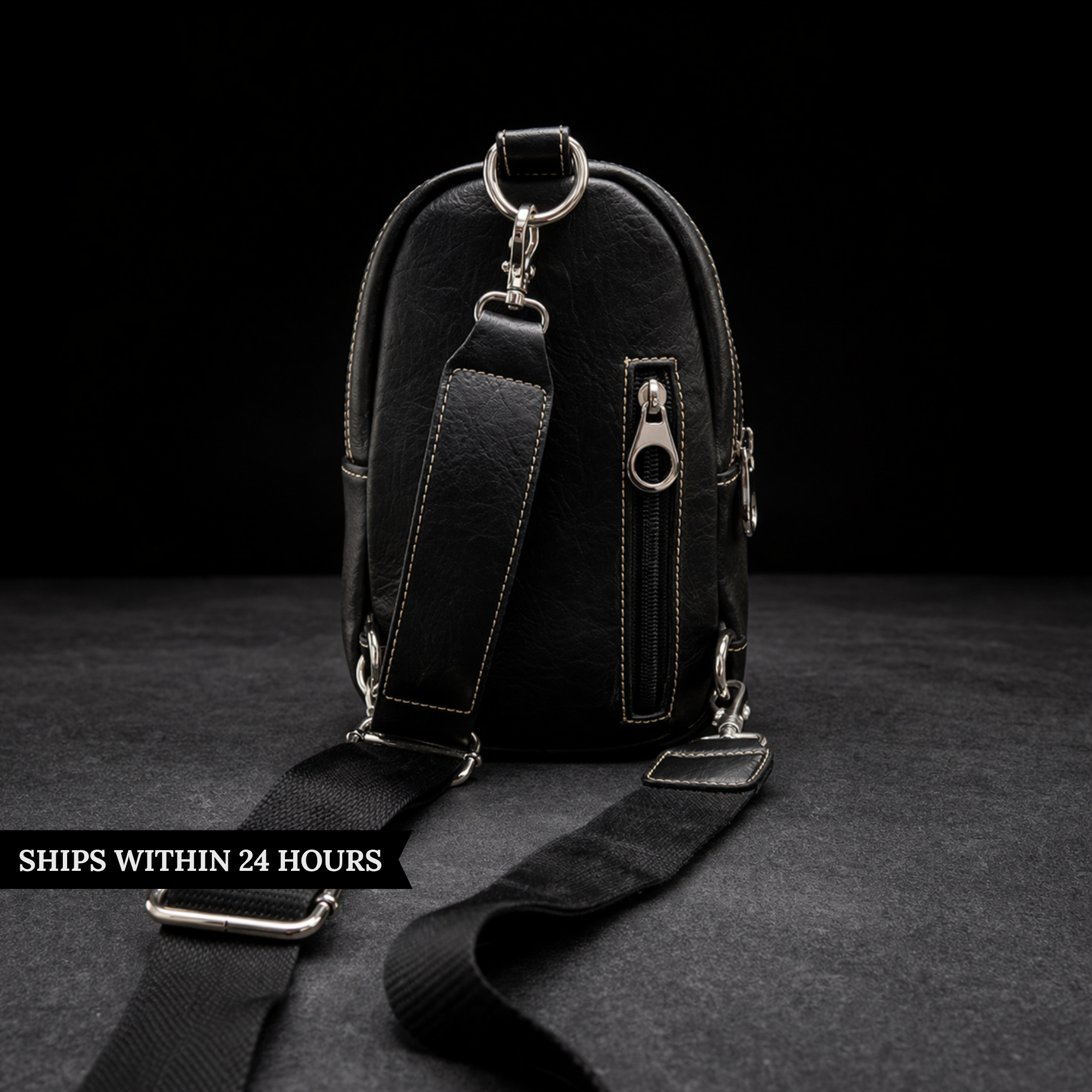 Leather Western Sling Bag: Turquoise Studded Crossbody Purse for Everyday Wear