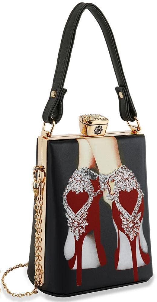 Retro Red Heels Print Petite Hand Tote