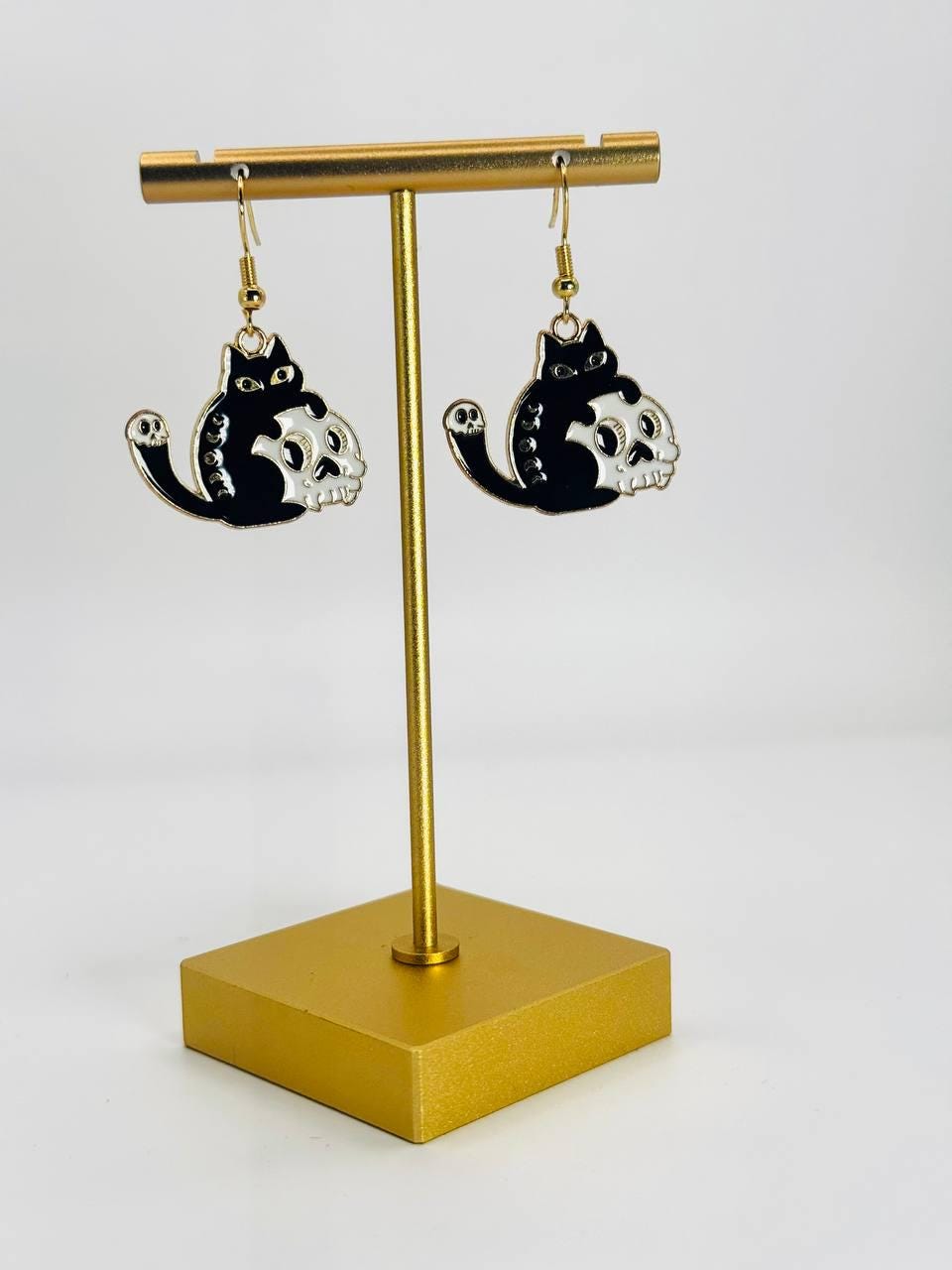Black Cat Earrings: Halloween Goth Jewelry, Spooky Feline Gift
