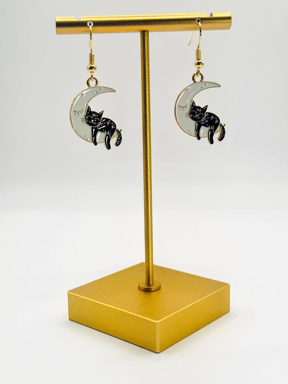 Black Cat Earrings: Halloween Goth Jewelry, Spooky Feline Gift