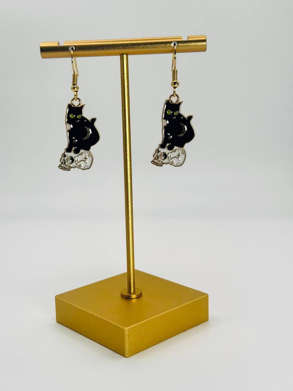 Black Cat Earrings: Halloween Goth Jewelry, Spooky Feline Gift