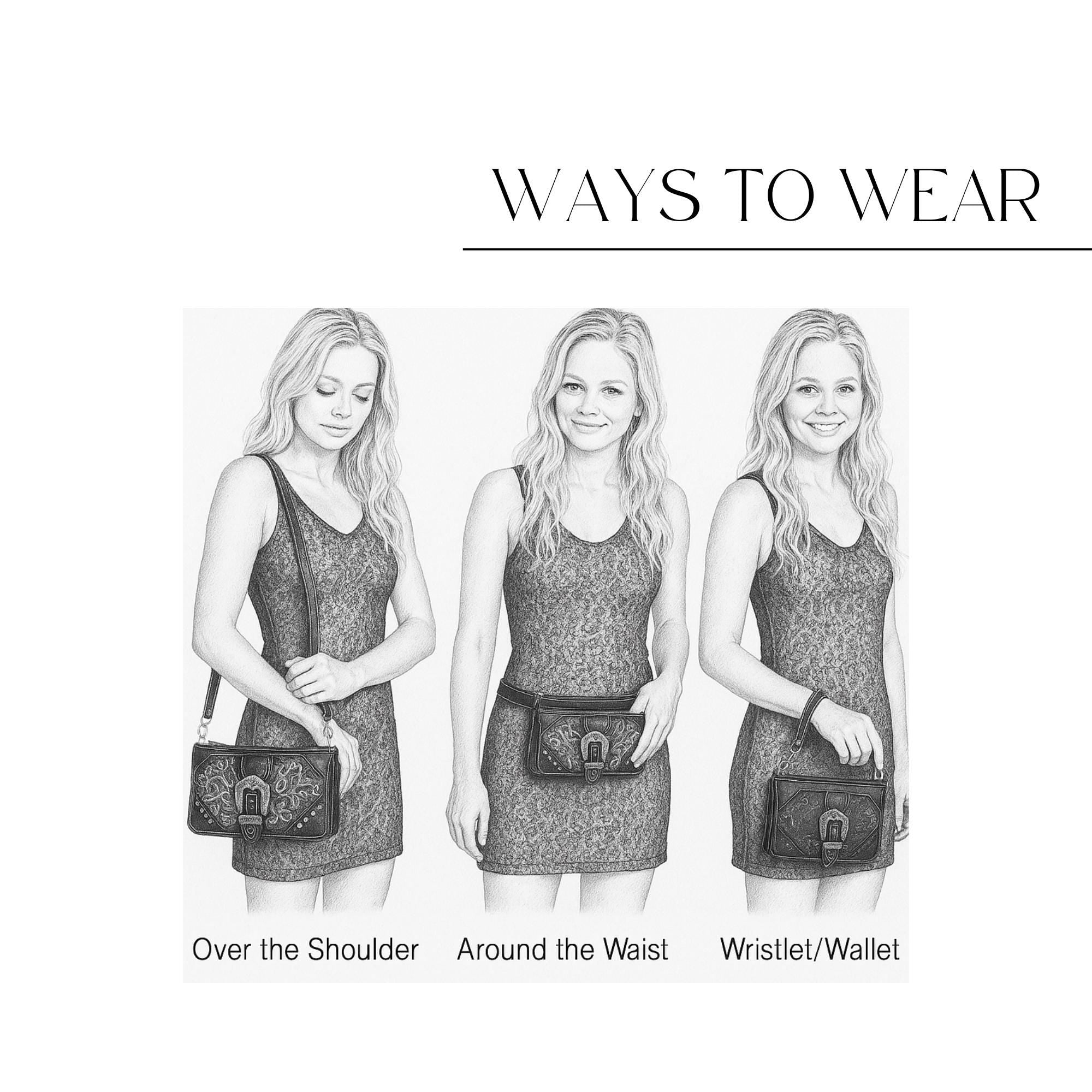Black Western Buckle Bag: Faux Leather Cowgirl Crossbody for Concerts and Everyday Style