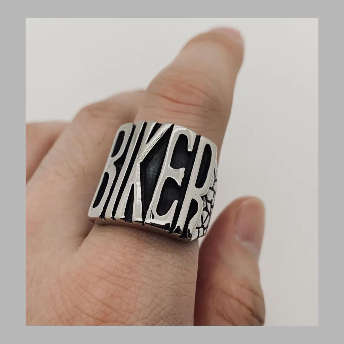Stainless Steel Biker Ring: Motorcycle Club Style Jewelry for Men