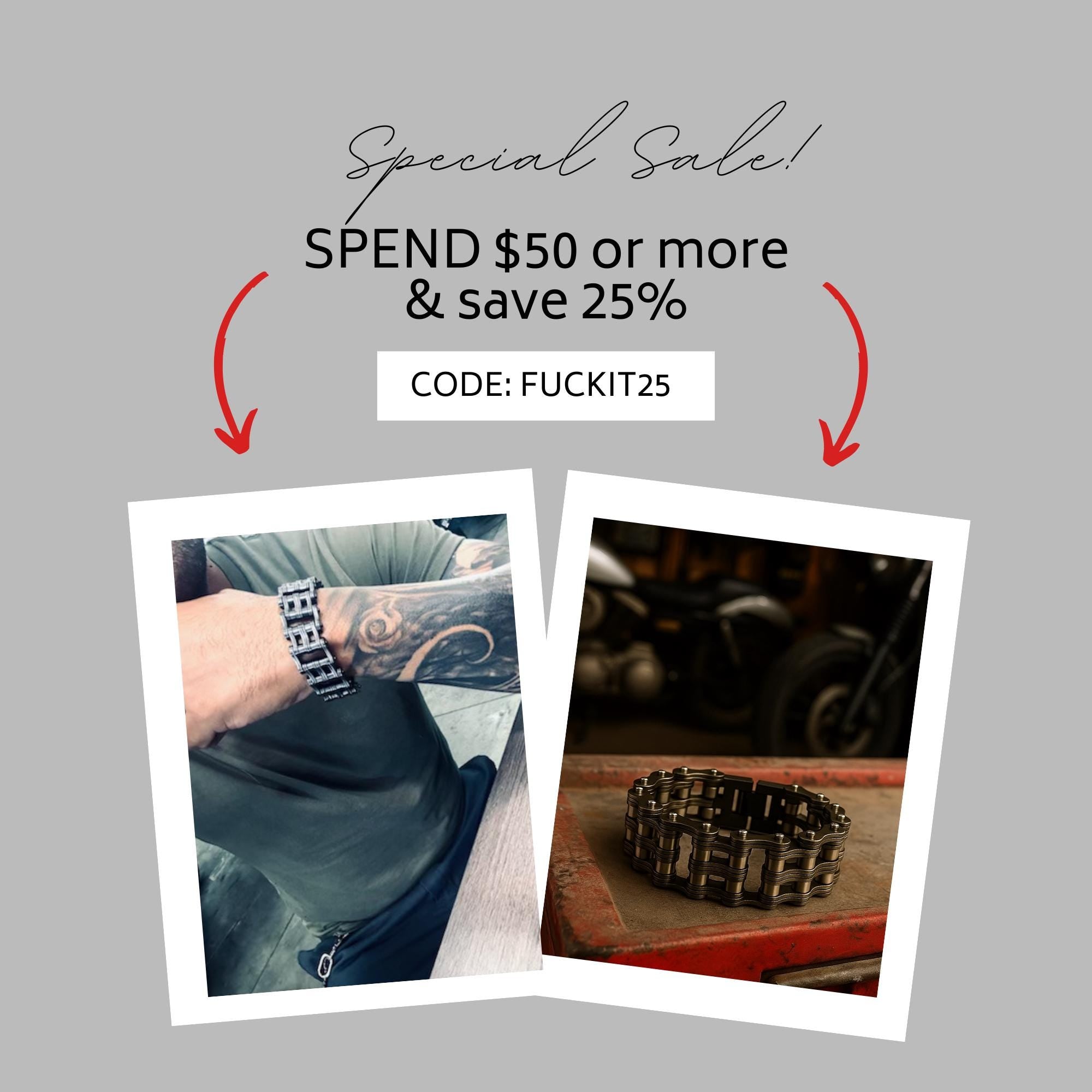 Heavy Gunmetal Biker Bracelet: Stainless Steel Chain Design for Men