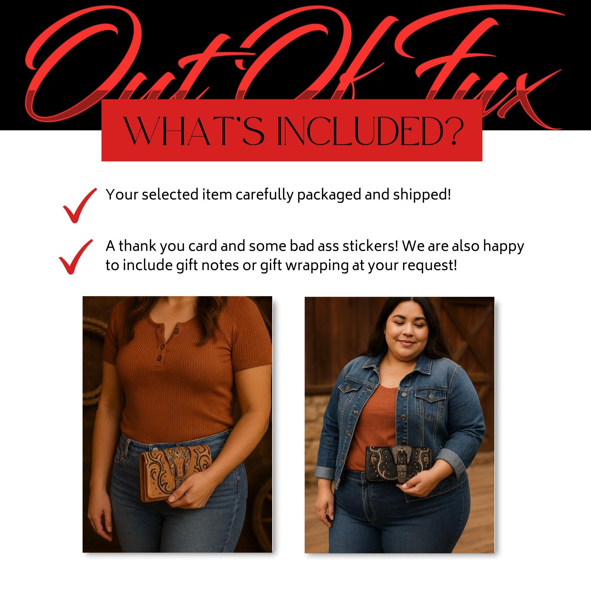 Tooled Leather Buckle Crossbody Wallet: Western Trifold Purse for Phone and Cards