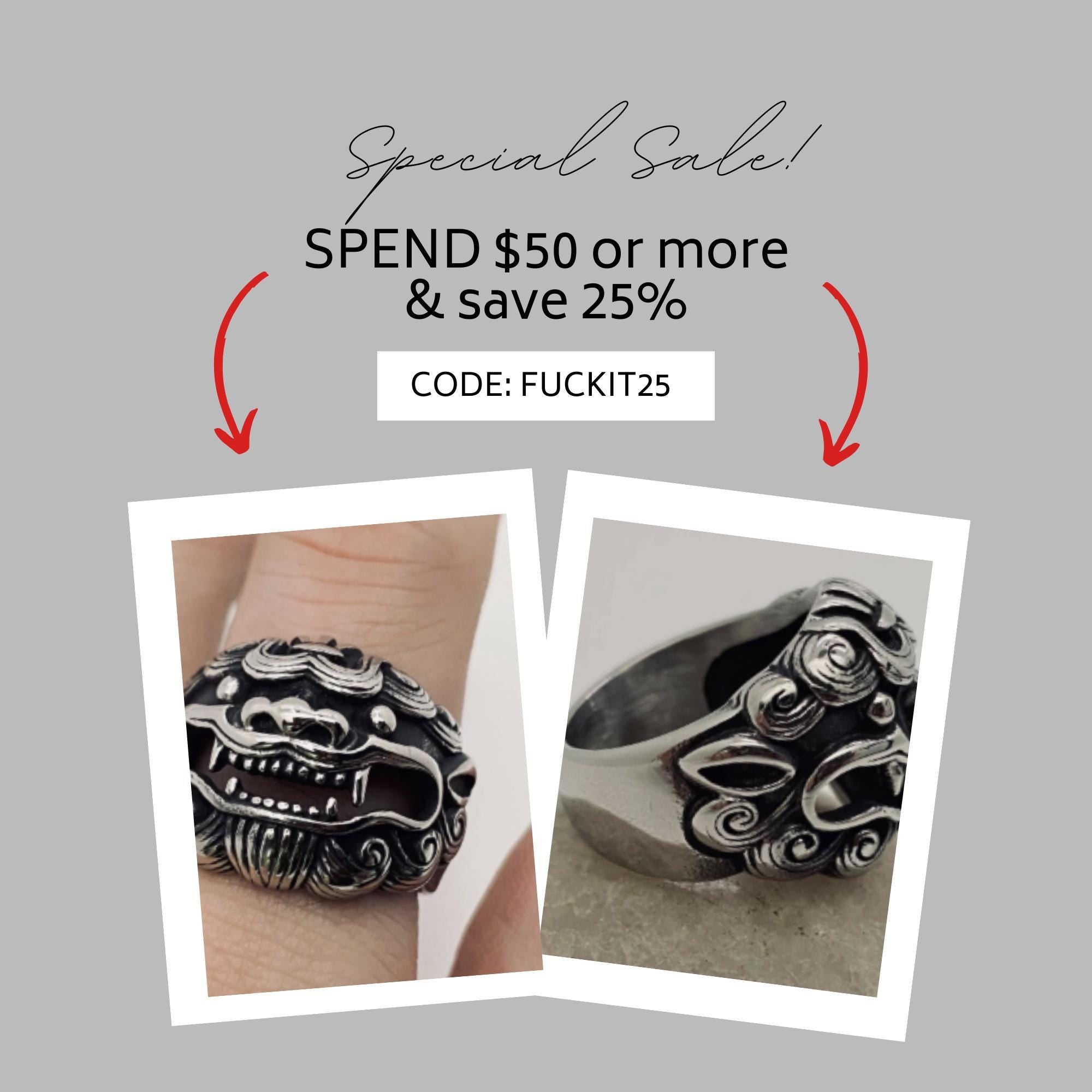 Tribal Mask Stainless Steel Biker Ring: Edgy Men’s Gothic Jewelry Gift