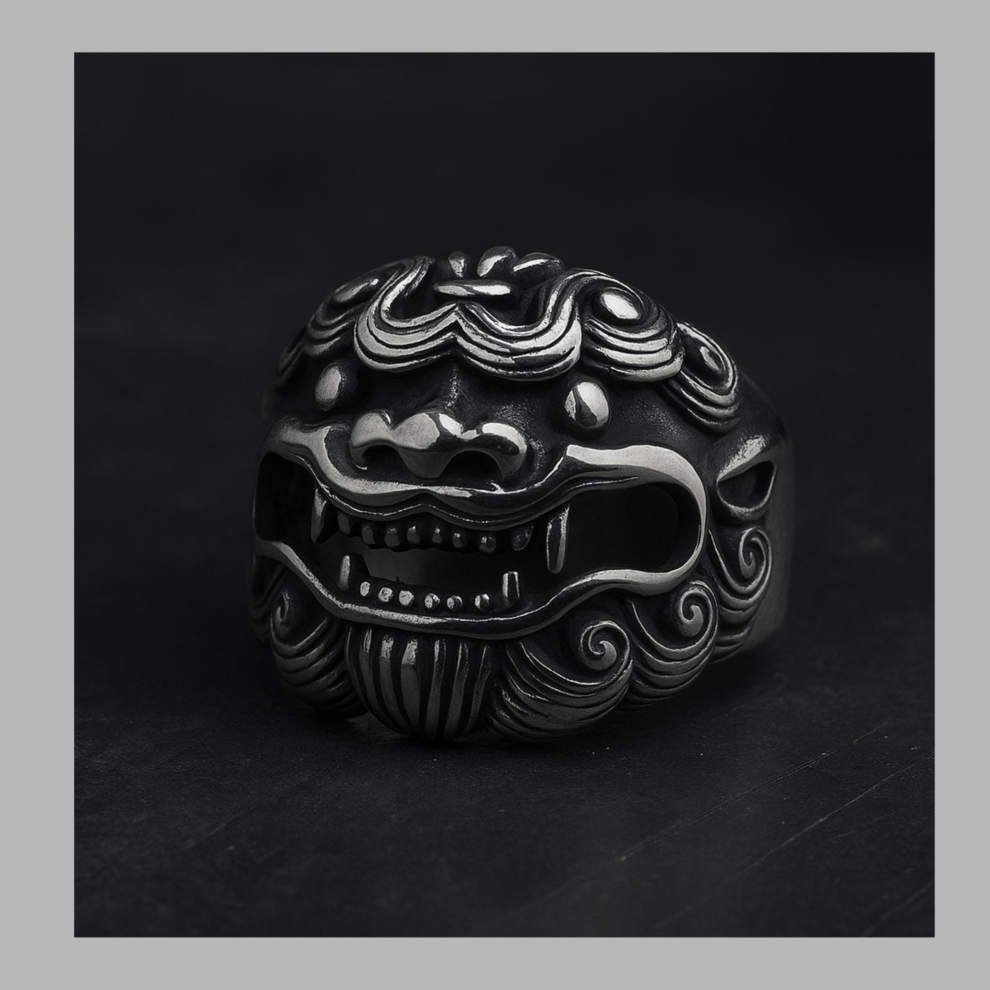 Tribal Mask Stainless Steel Biker Ring: Edgy Men’s Gothic Jewelry Gift
