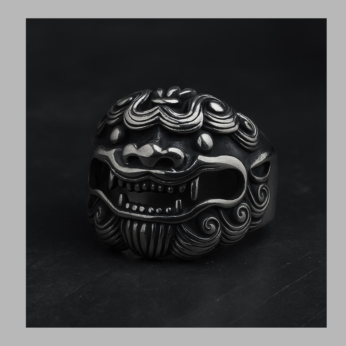 Tribal Mask Stainless Steel Biker Ring: Edgy Men’s Gothic Jewelry Gift