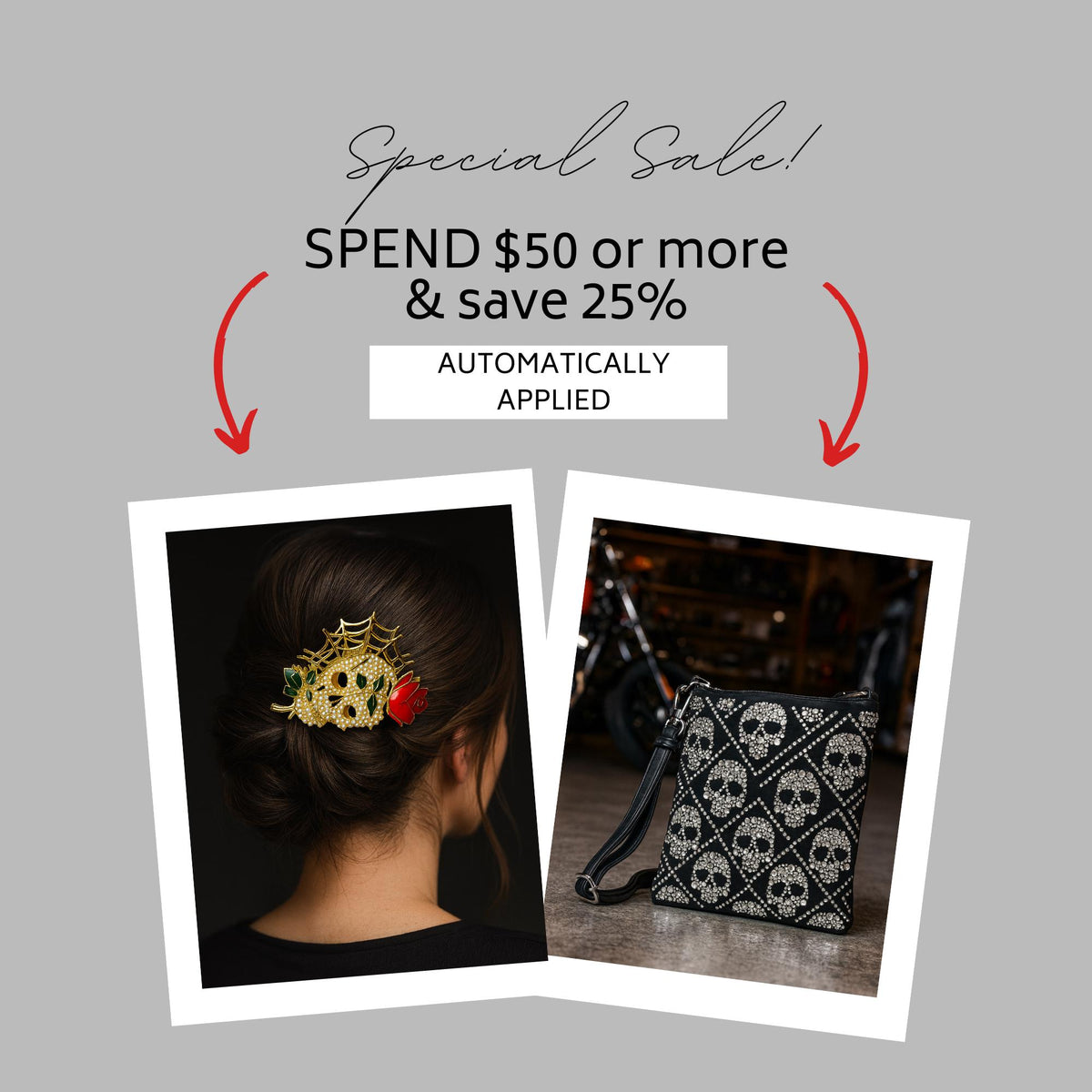 Gold Skull Hair Clip with Pearls, Gothic Statement Accessory for Edgy Alternative Style