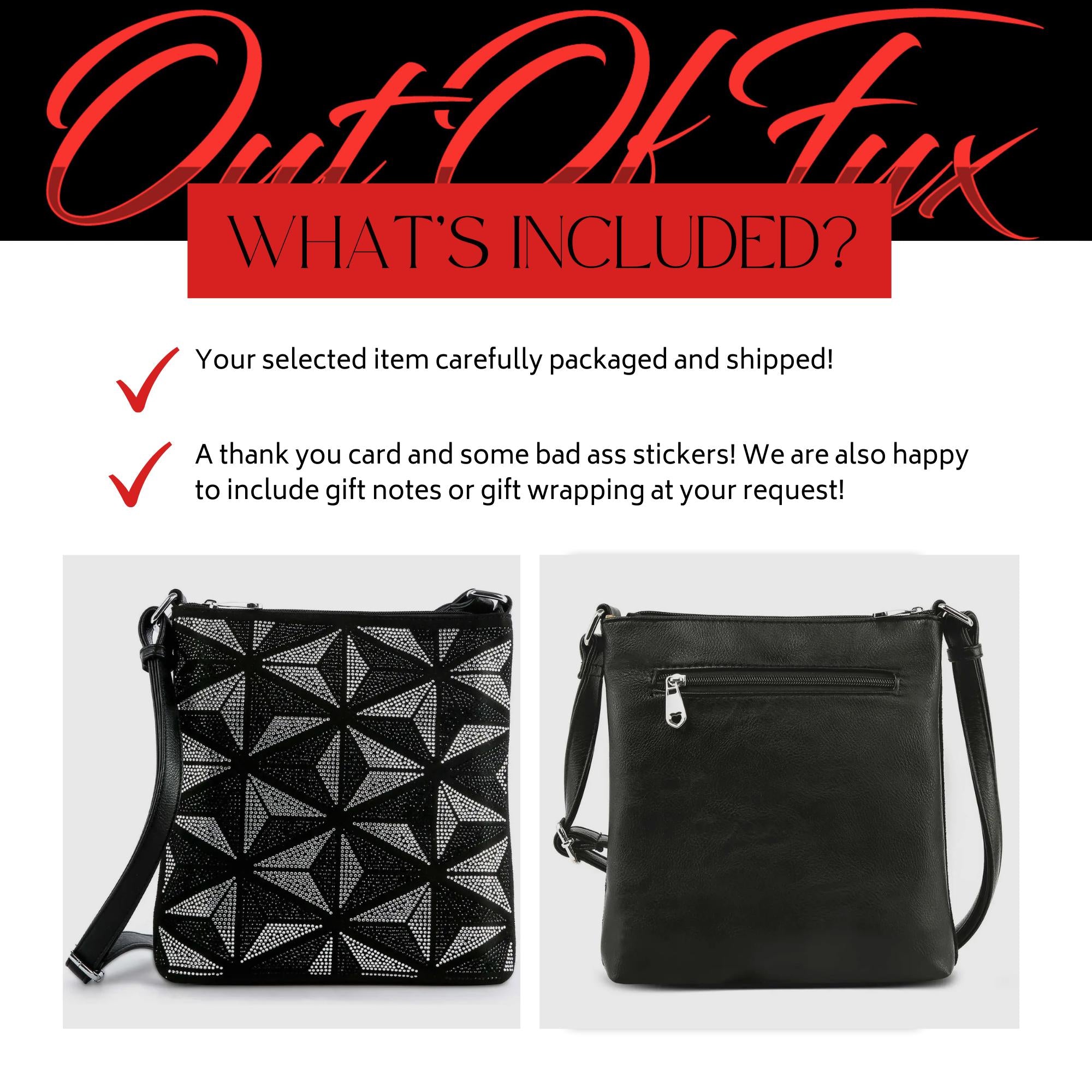Geometric Rhinestone Crossbody Bag in Vegan Leather: Lightweight Glam Purse with Pockets