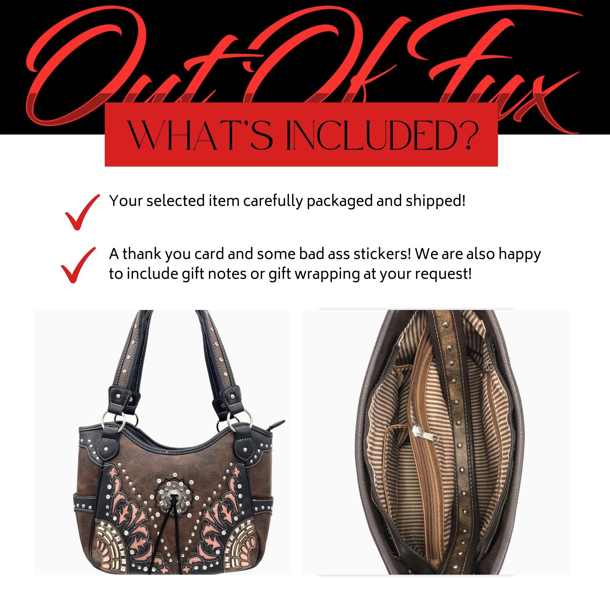 Western Faux Leather Cowgirl Shoulder Bag with Concho and Secure Back Pocket