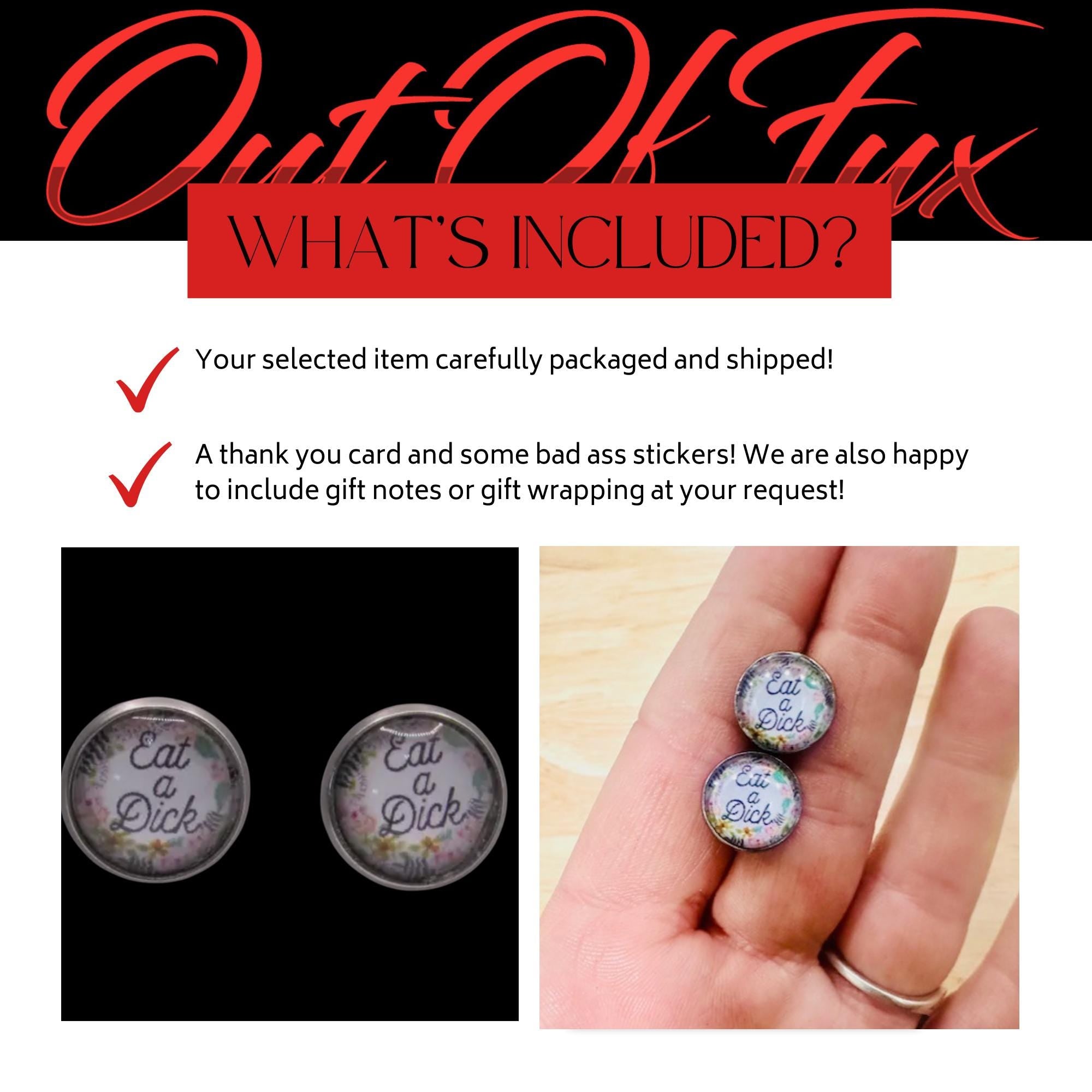 Spicy Floral Stud Earrings: Funny Stainless Steel Jewelry for Women