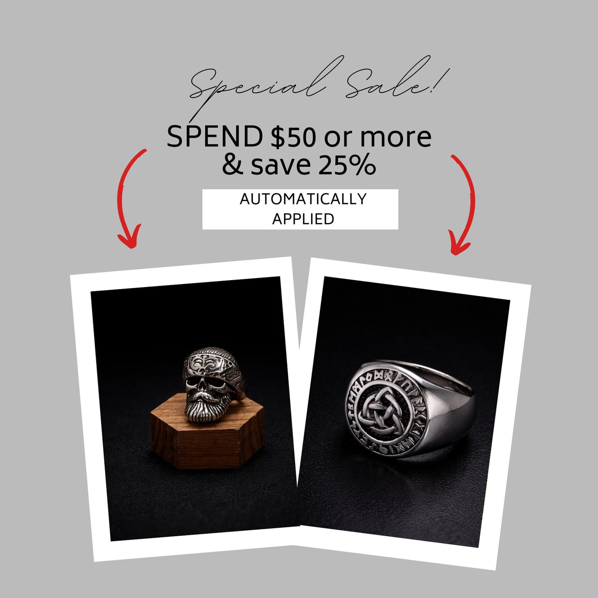 Heavy Bandana Skull Ring for Men, 316L Stainless Steel Biker Statement Ring
