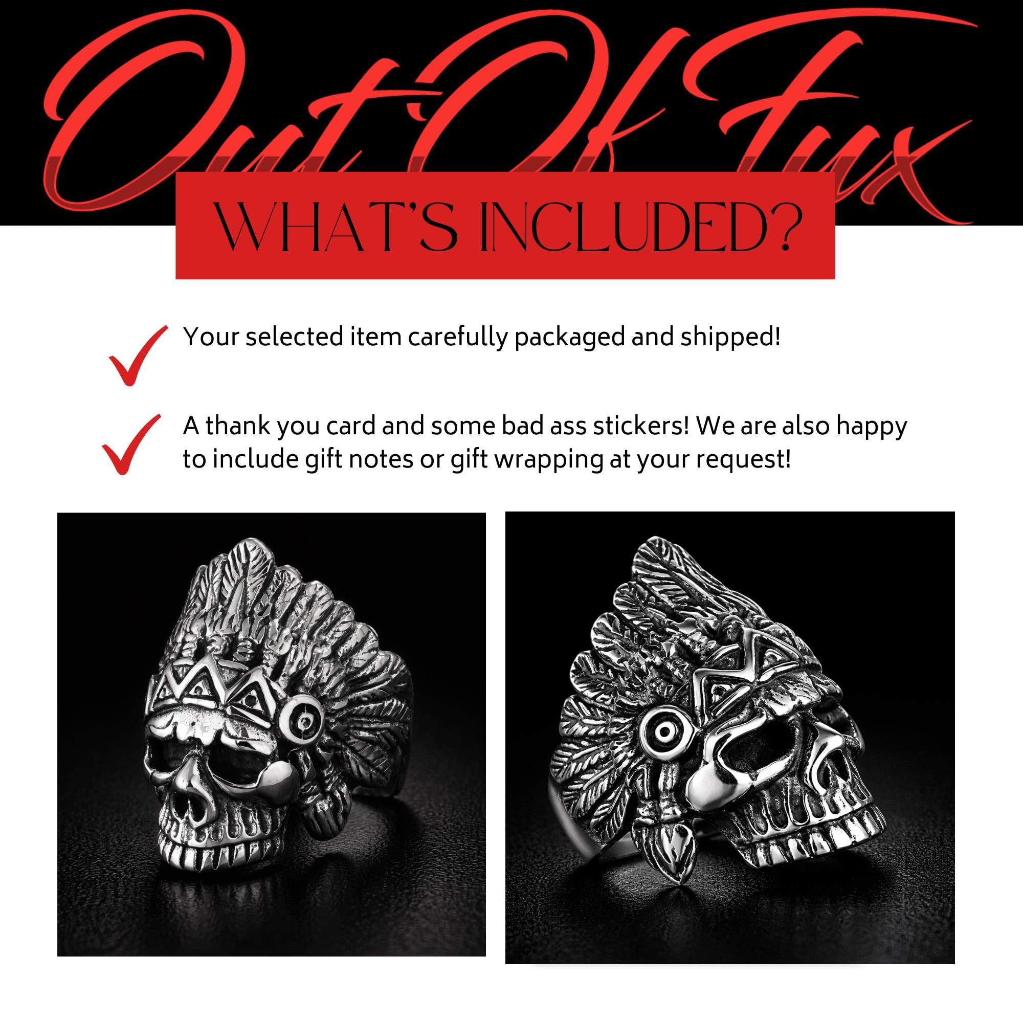 Heavy Skull Biker Ring for Men, Oxidized Stainless Steel Outlaw Statement Ring