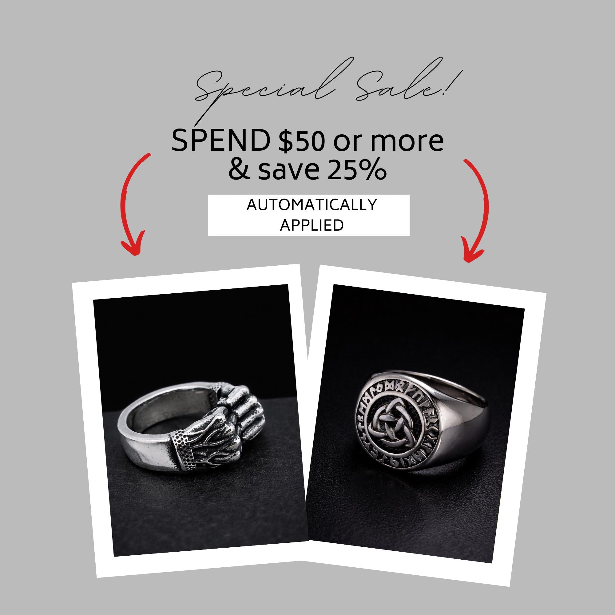 Stainless Steel Flamed Fist Ring for Men, Bold Biker Statement Jewelry