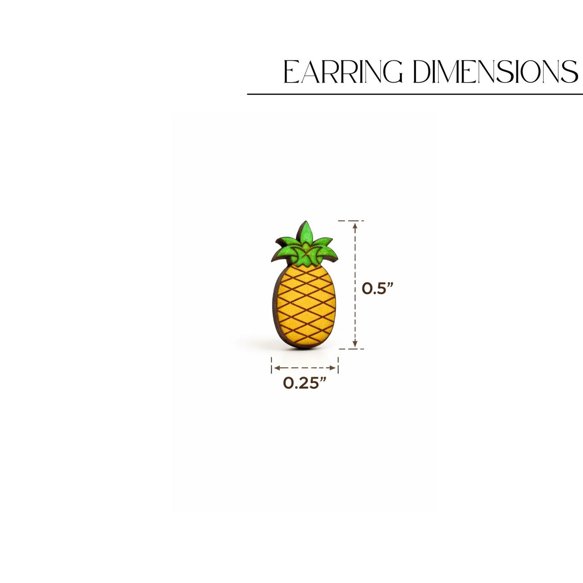 Wooden Pineapple Stud Earrings – Lightweight Tropical Fruit Jewelry