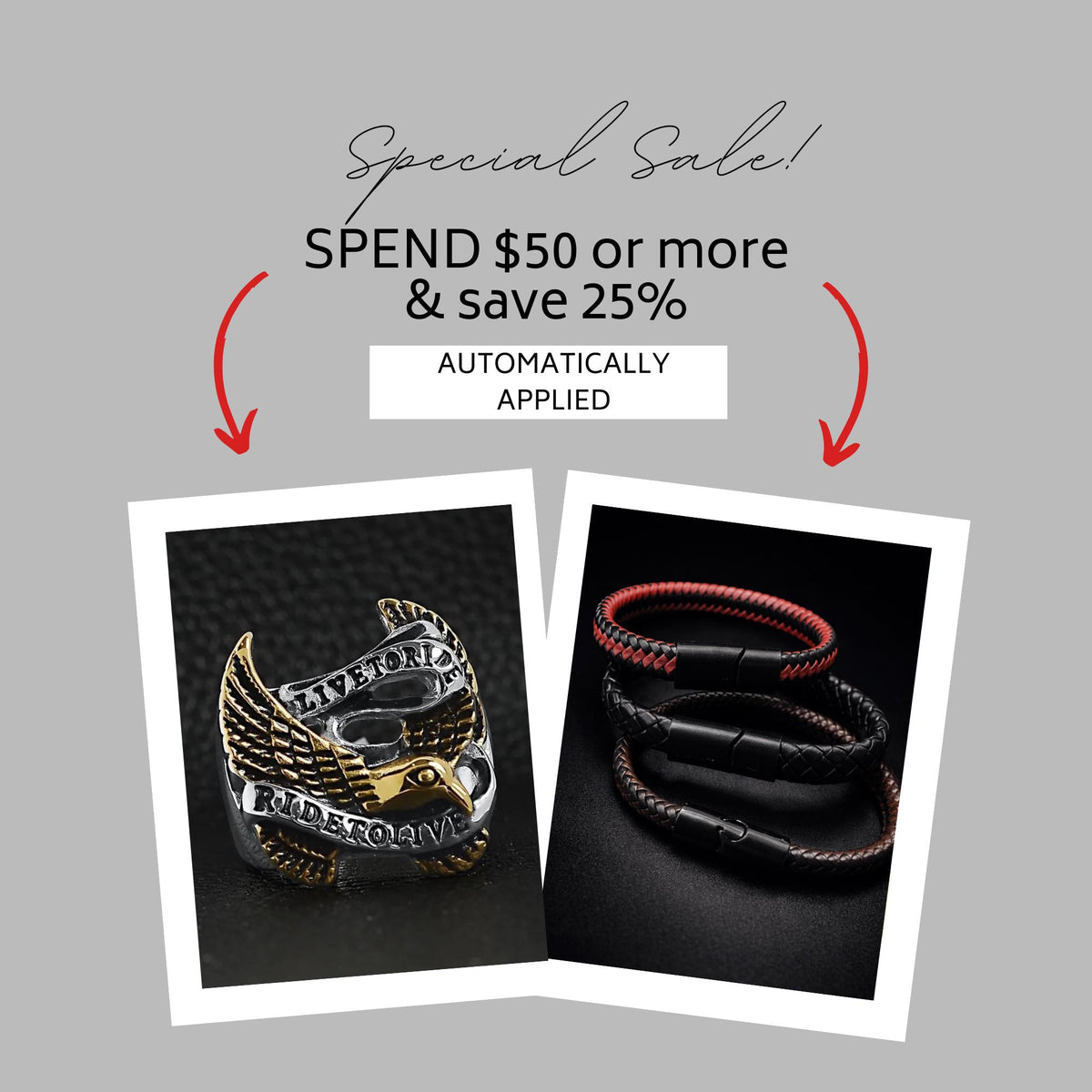 Braided Leather Bracelet for Men, Biker Style Genuine Leather Wristband with Steel Clasp