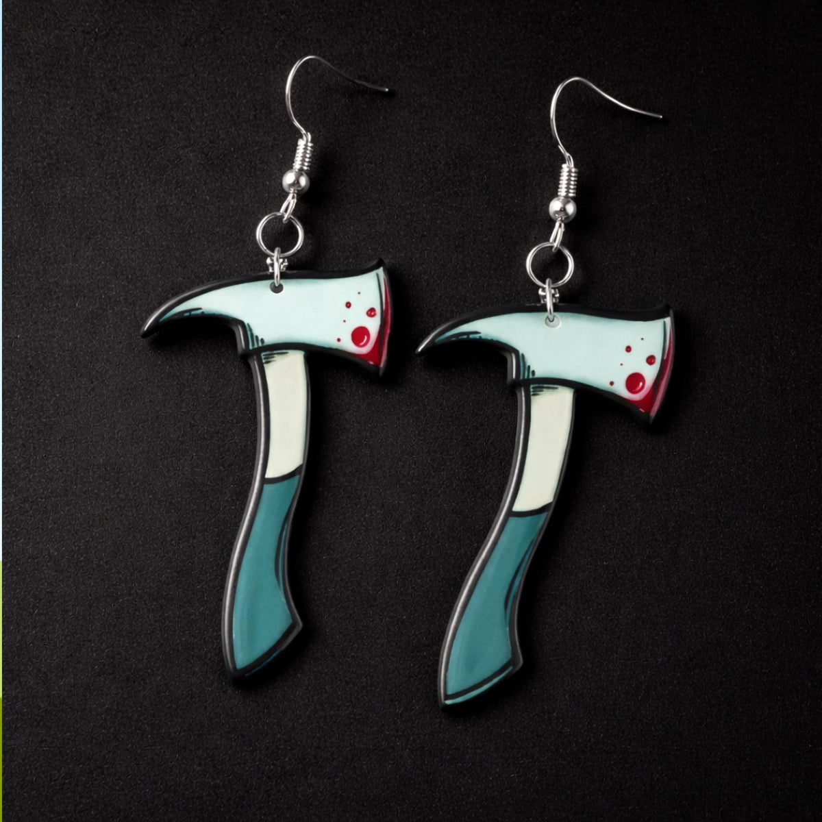 Bloody Axe Dangle Earrings – Horror Halloween Statement Jewelry