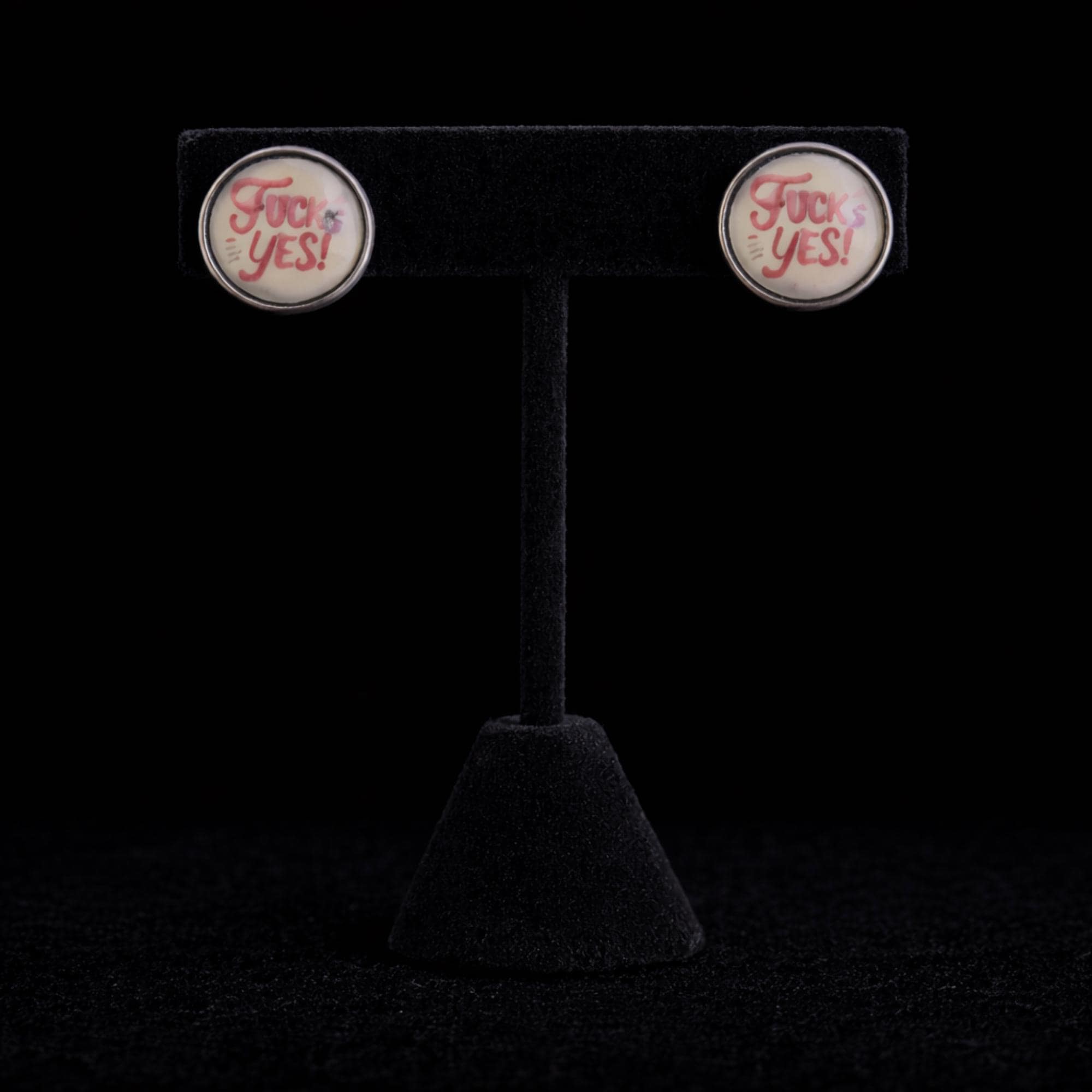 Pink Fuck Yes Stud Earrings, Bold Statement Jewelry for Confident Women