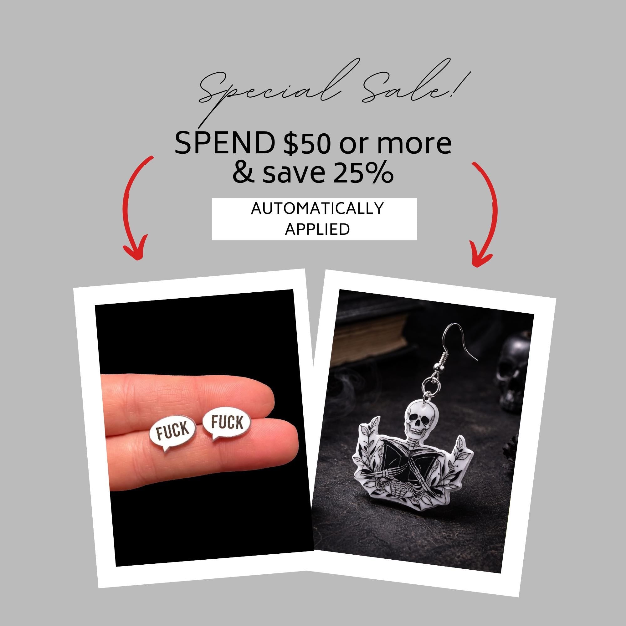 Fuck Stud Earrings: Stainless Steel, Quirky Jewelry