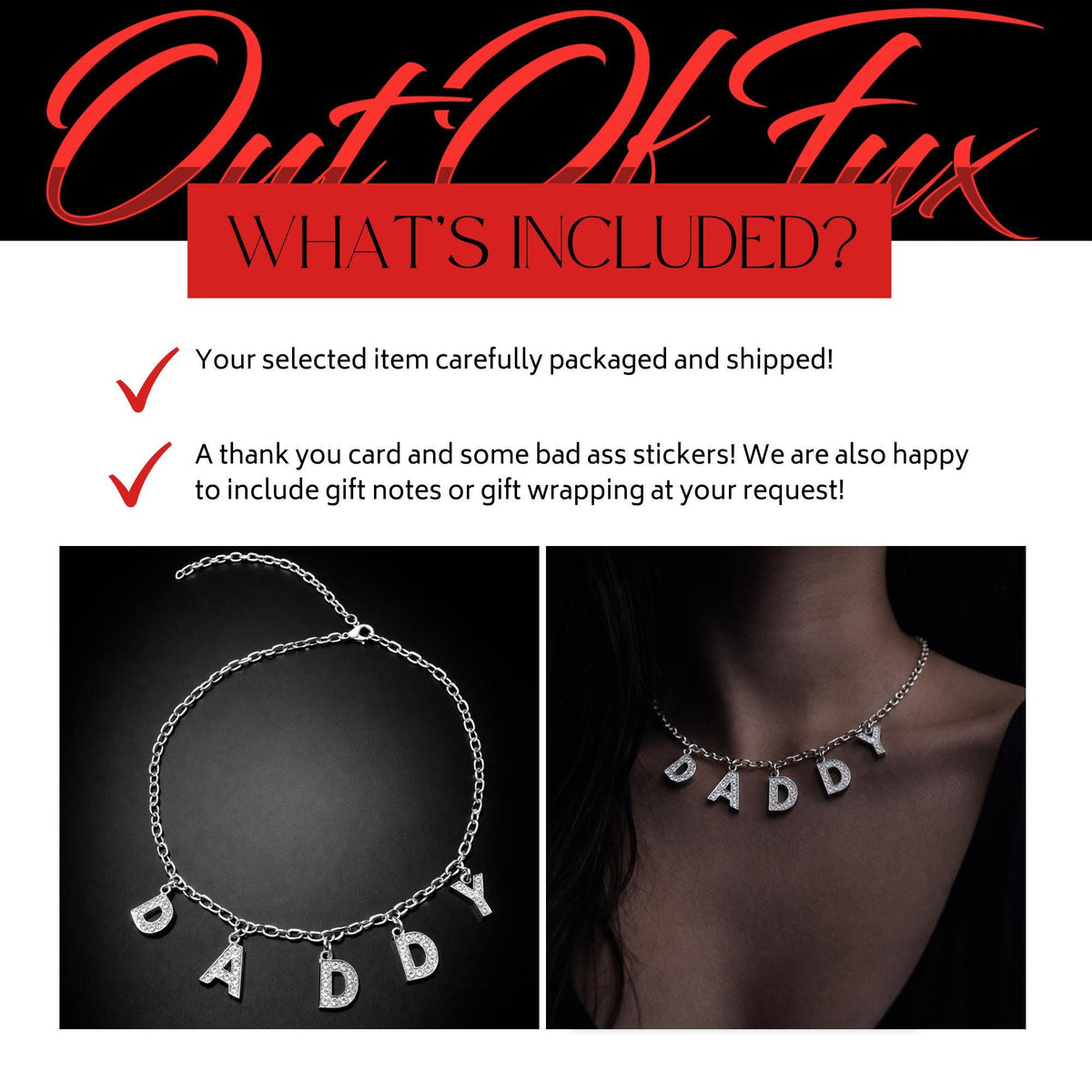 Silver Daddy Necklace with CZ Stones, Stainless Steel Statement Chain for Layered Nightlife Looks