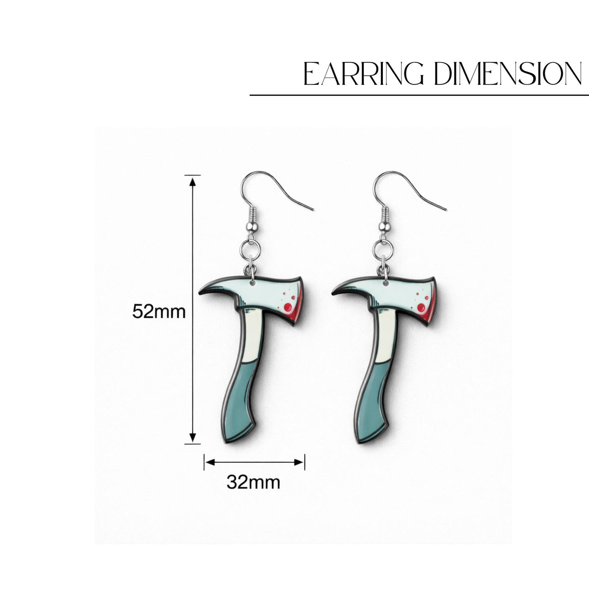 Bloody Axe Dangle Earrings – Horror Halloween Statement Jewelry