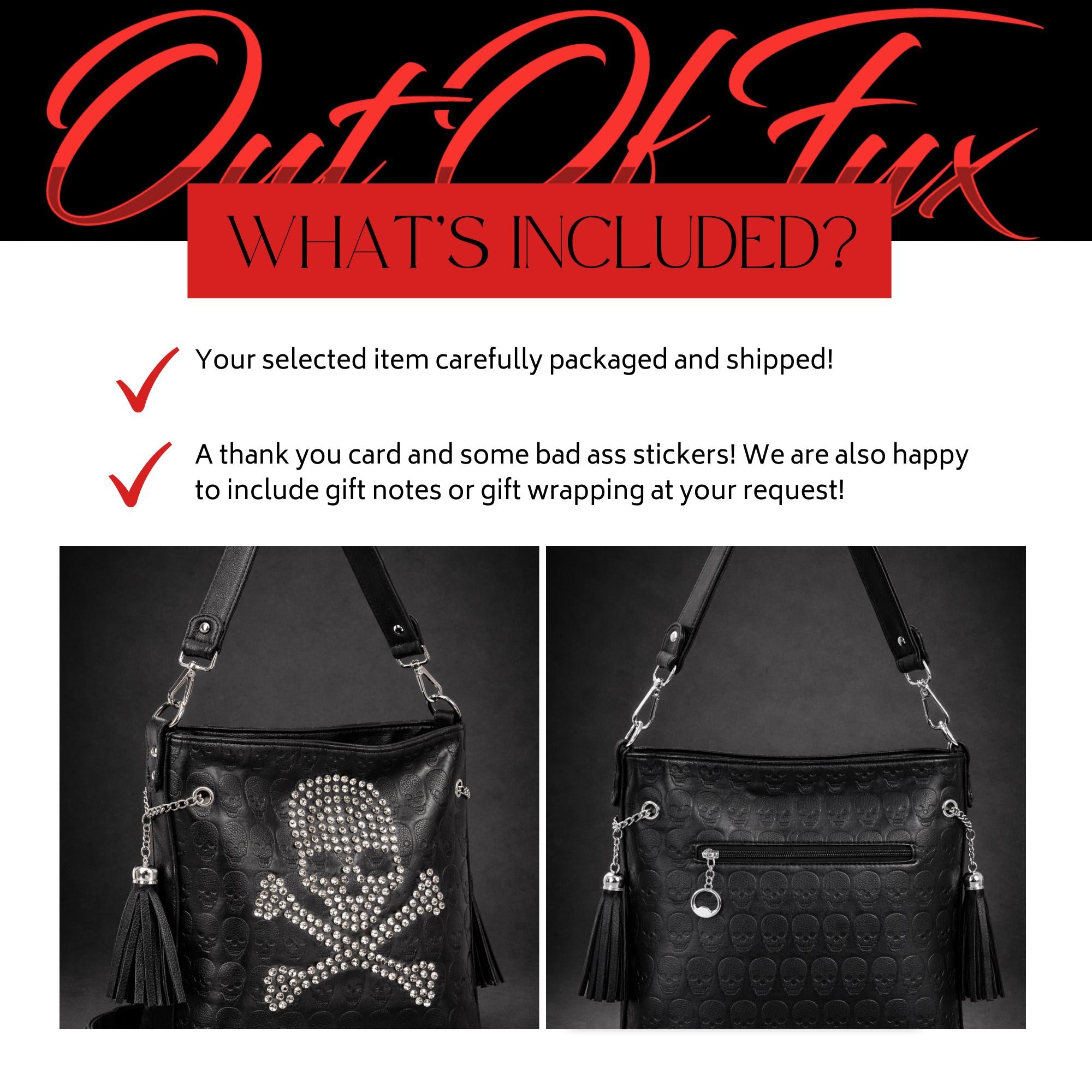 Skull Crossbody Embossed Faux Leather Rhinestone Skull Purse, Biker Chic Gothic Handbag