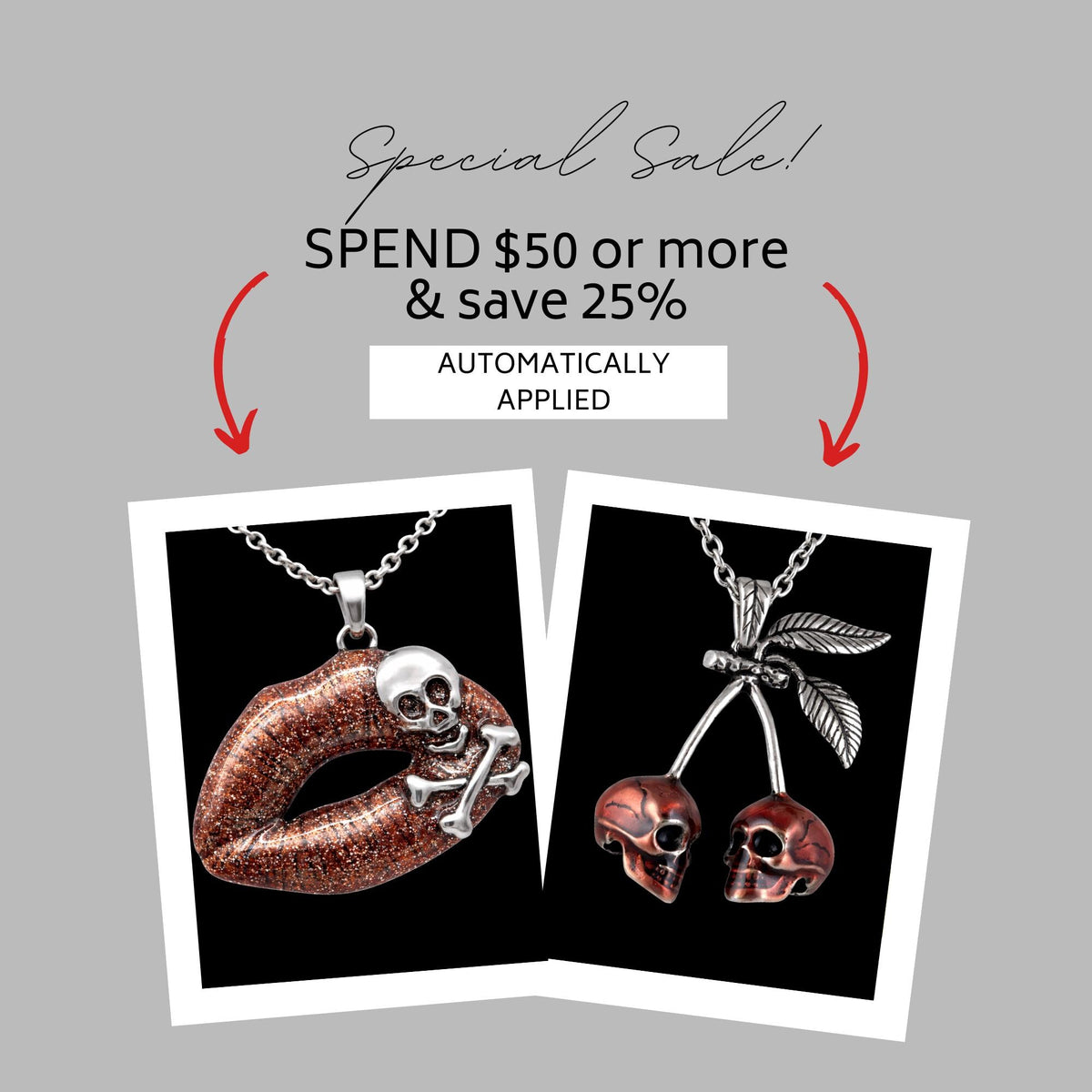 Cherry Skull Stainless Steel Necklace: Red Gothic Pendant for Dark Glam Women