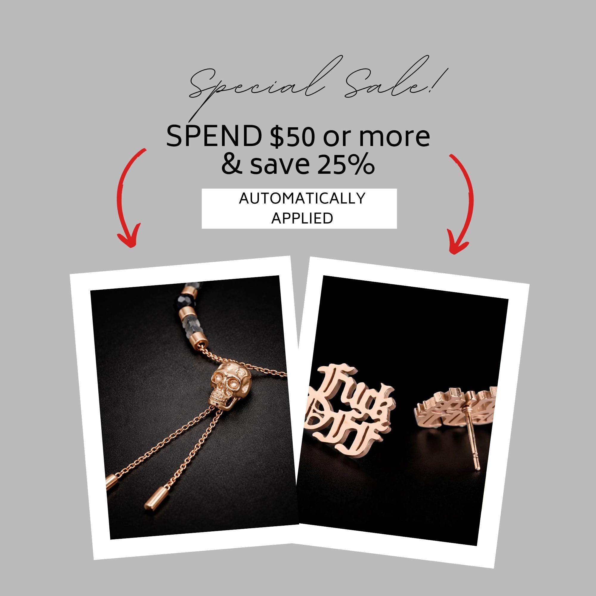 Fuck Off Earring - Old English Script Statement Jewelry - Minimalist Charm Studs - Bachelorette Gift - Multiple Colors