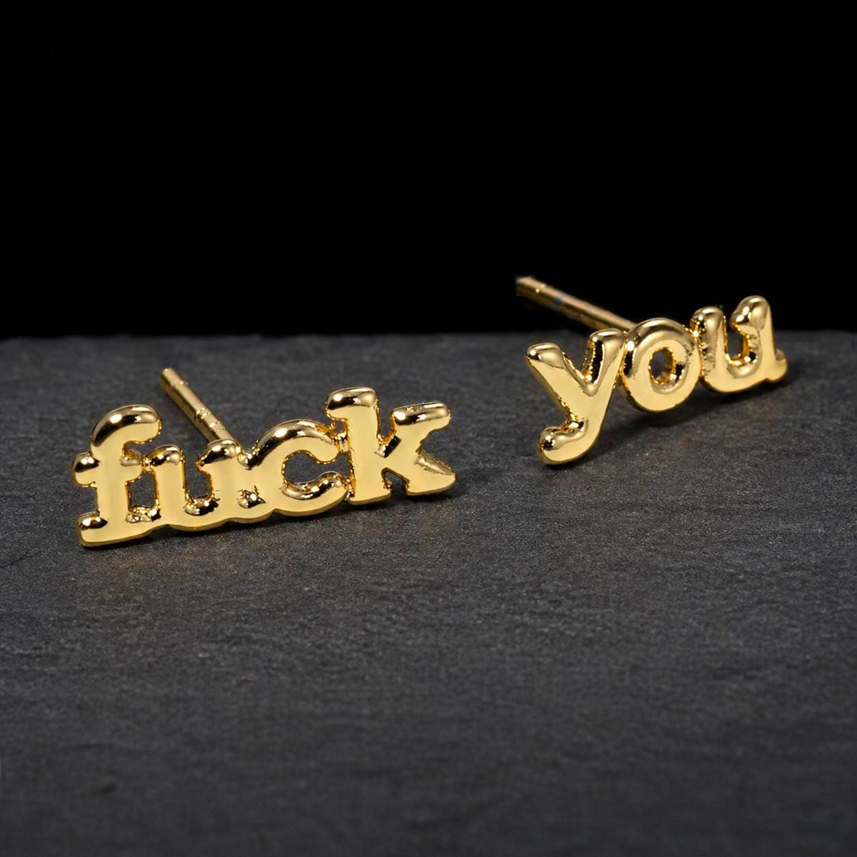 Fuck You Stud Earrings | Gold & Silver | Bold Statement Jewelry | Funny Gift for Her