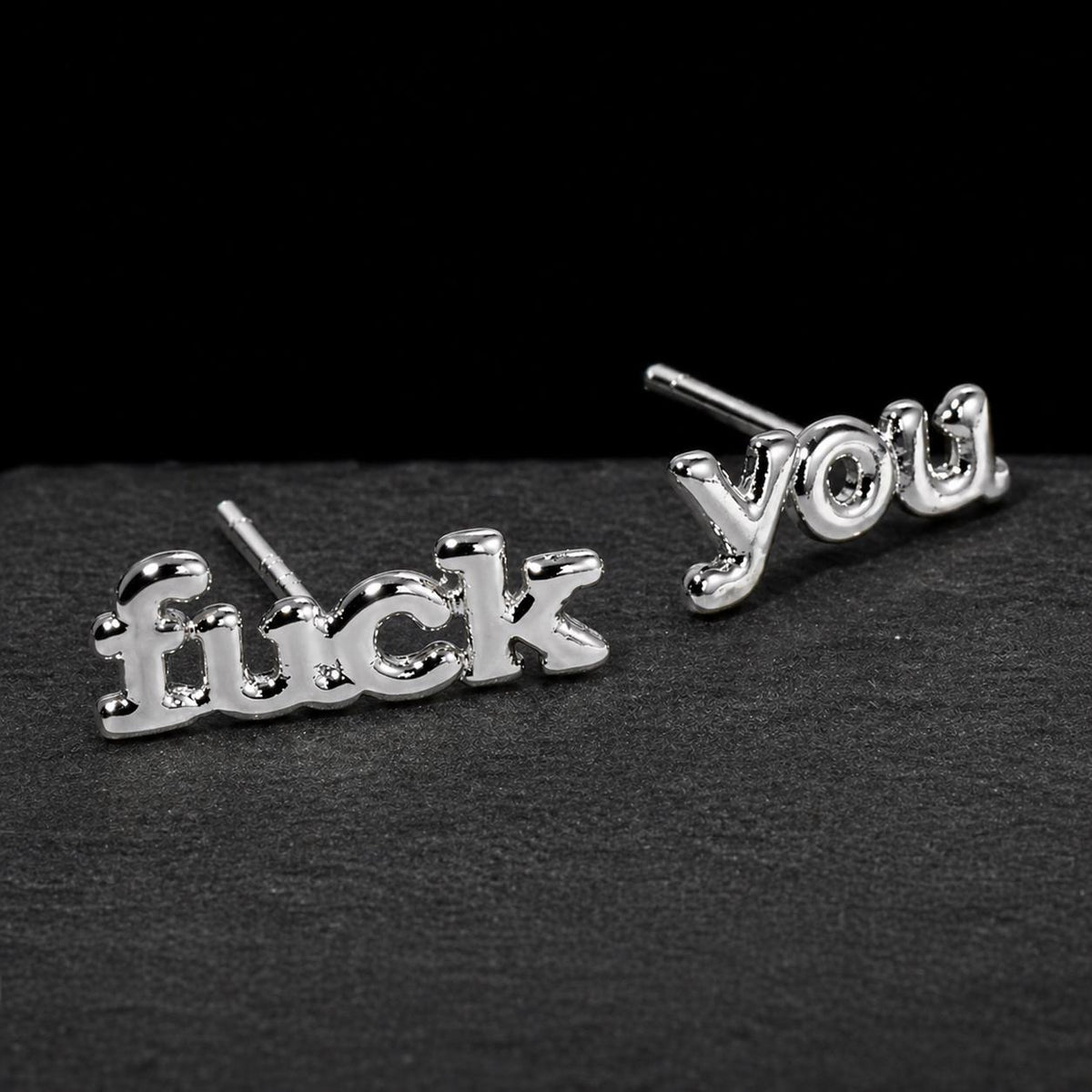 Fuck You Stud Earrings | Gold & Silver | Bold Statement Jewelry | Funny Gift for Her