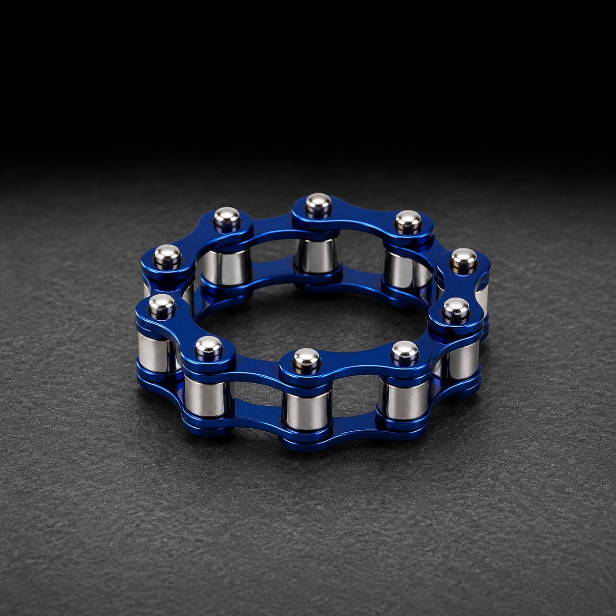 Men's Motorcycle Chain Ring, Stainless Steel Biker Ring, Moving Link Band, Tattoo Style Jewelry, Sizes 9-12
