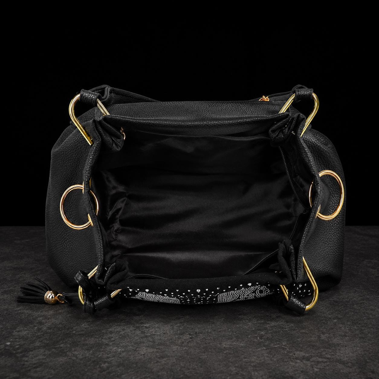 Rhinestone Skull Handbag, Black Faux Leather Purse, Gothic Shoulder Bag, Biker Chic Fashion Tote, Statement Gift