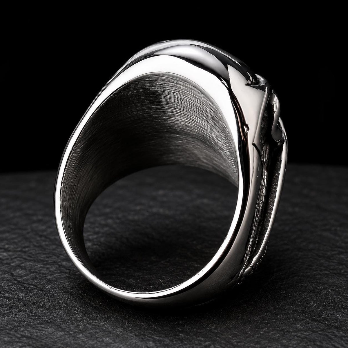Stainless Steel Skull Ring, Biker Bandana Ring, Gothic Men's Statement Jewelry, Motorcycle Rider Gift, 316L Skull Ring