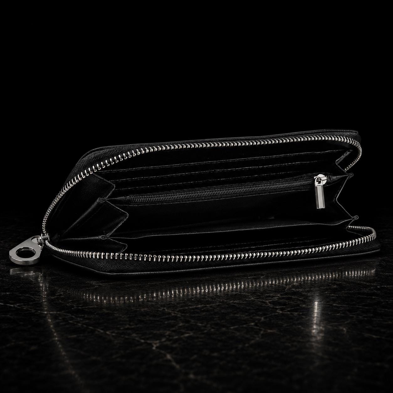 Black Rhinestone Wallet, Zip Around Accordion Wallet, Faux Leather Organizer, Bling Women's Wallet, Gothic Biker Gift
