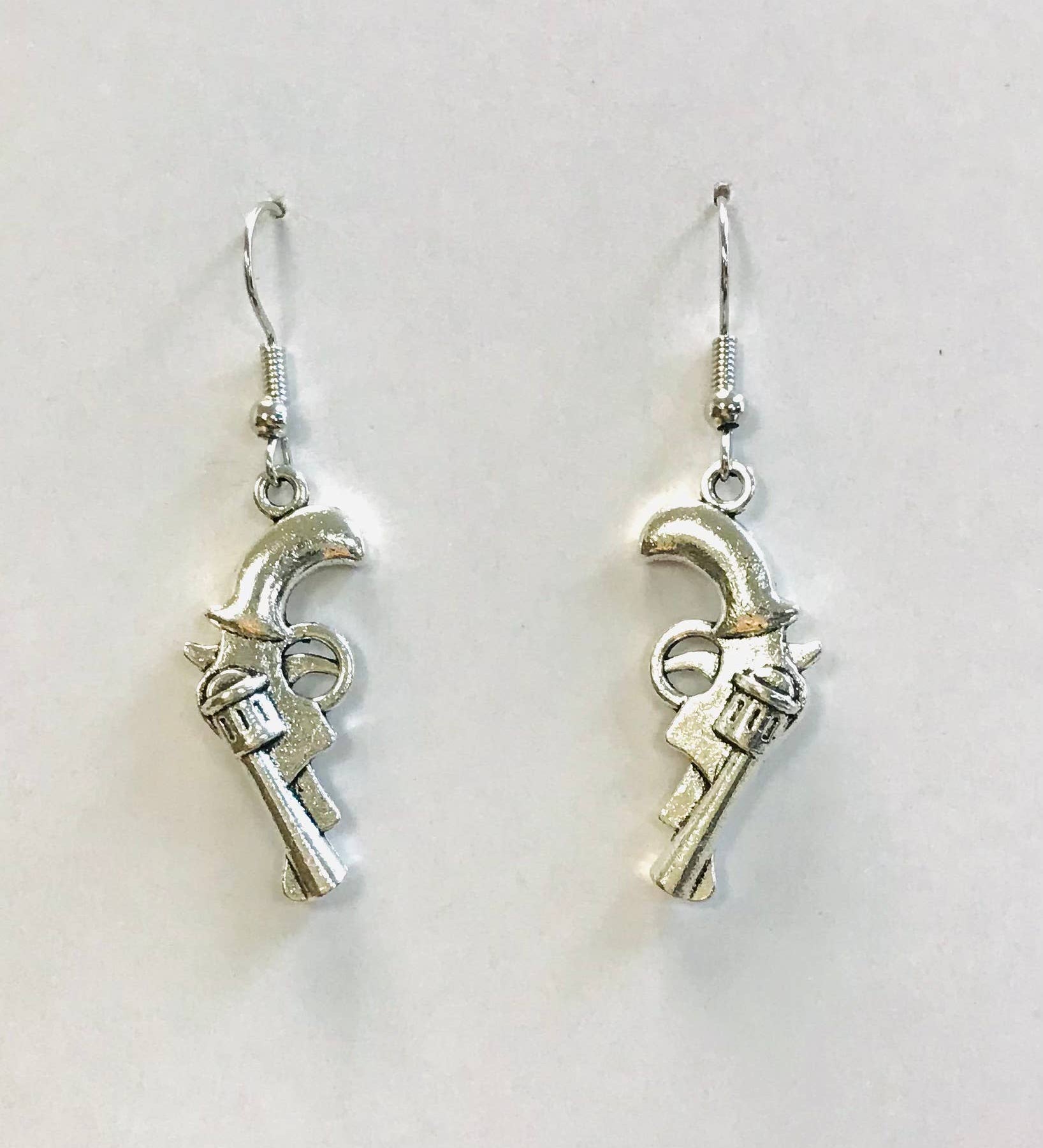 womens pistol dangle earrings silver biker lifestyle pro trump fashion womens fashion earrings jewelry gifts for women gifts for her police jewelry 