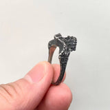 Mutilated Skull Dark Stainless Steel Ring