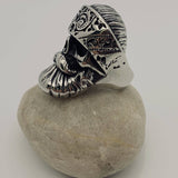 Viking Stainless Steel Skull with Bandana Ring