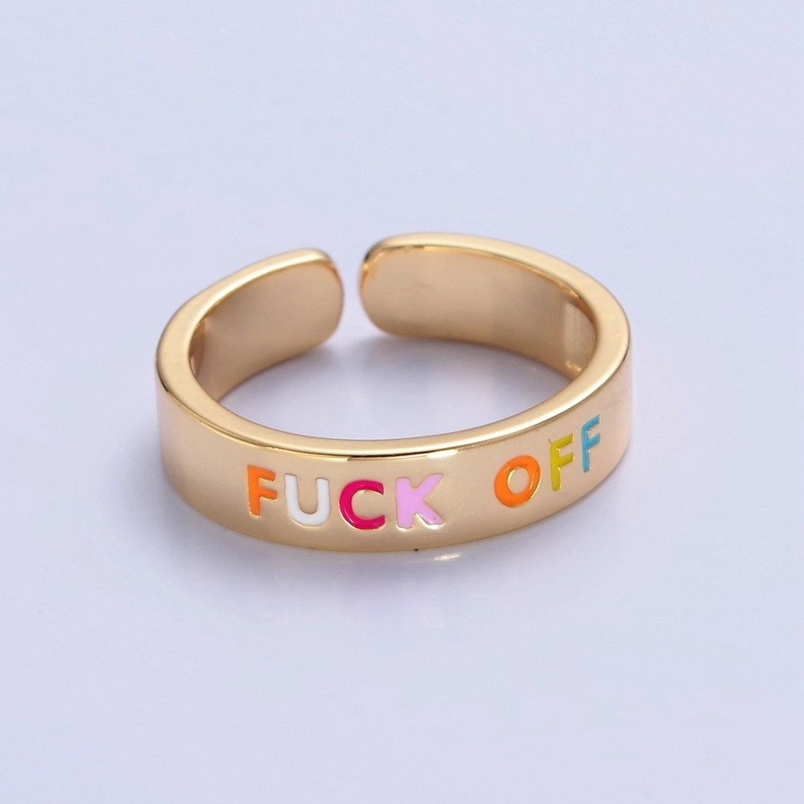 Fuck Off Gold Adjustable Ring