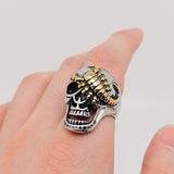 Gold Scorpion Skull Ring Stainless Steel M