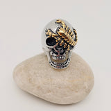 Gold Scorpion Skull Ring Stainless Steel M