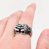 Stainless Steel Double Fist Ring