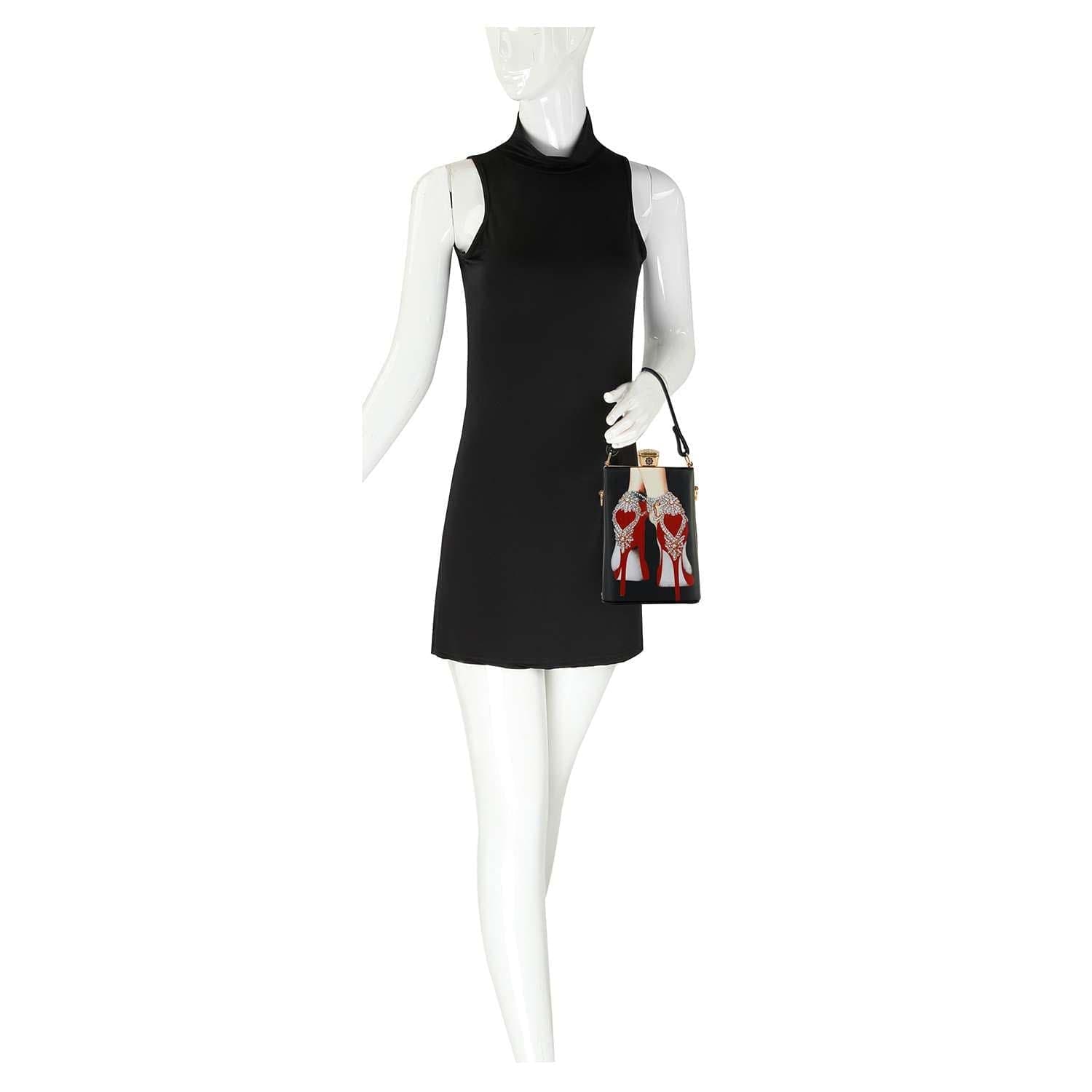 Retro Red Heels Print Petite Hand Tote