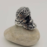 Viking Stainless Steel Skull with Bandana Ring