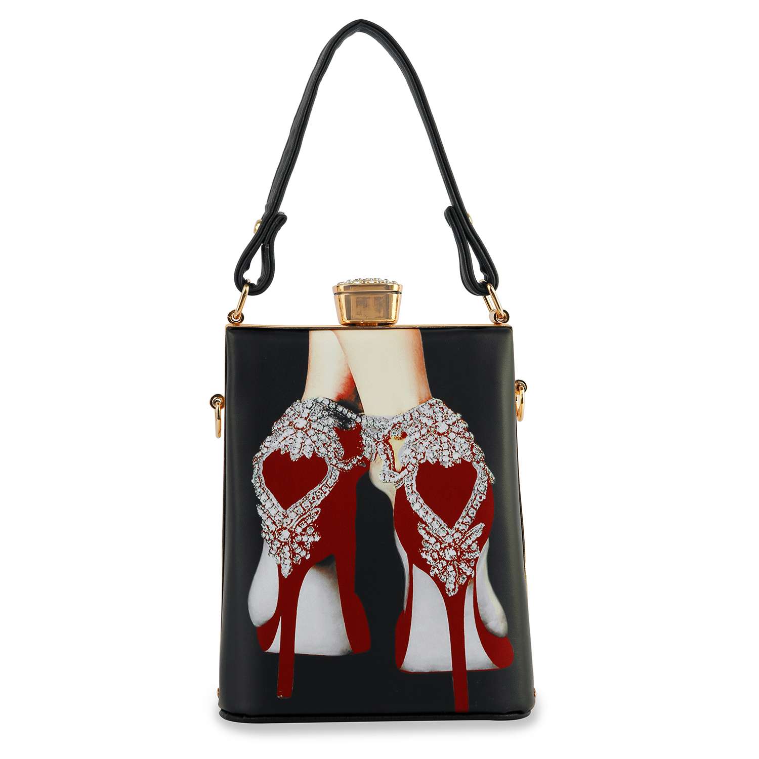 Retro Red Heels Print Petite Hand Tote