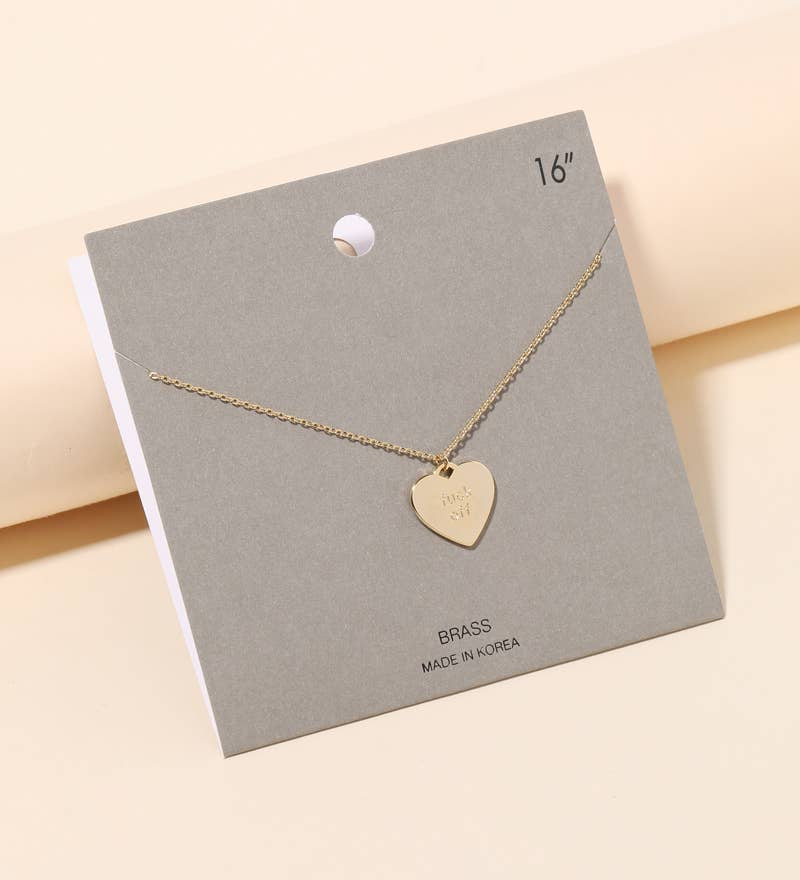 Bold 'Fuck Off' Heart Pendant Necklace - Gold or Silver