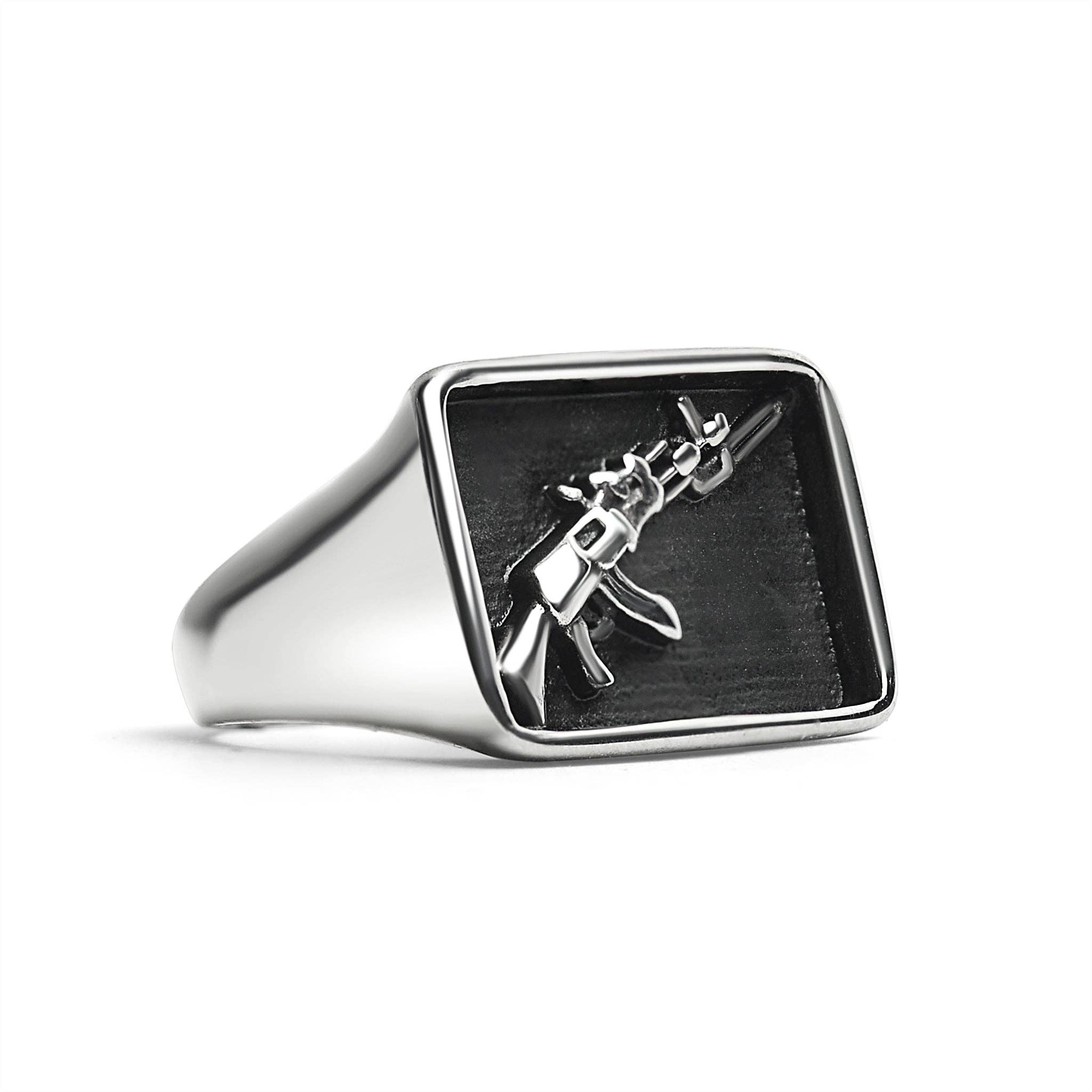 A2 Mens Titanium Sons of Anarchy Biker Rings - Biker Jewelry for Him - Cool Gifts for Motorcycle Enthusiast