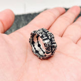 Cubic Zirconia Multi Skull Stainless Steel Ring