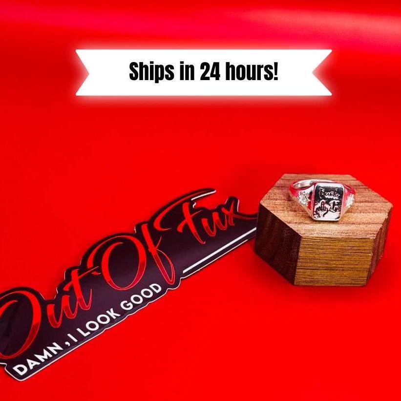 Square 'Fuck It' Ring: Bold Alloy Statement Jewelry