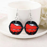 Gothic Skull Dangle Earrings: Vampire Goth Jewelry